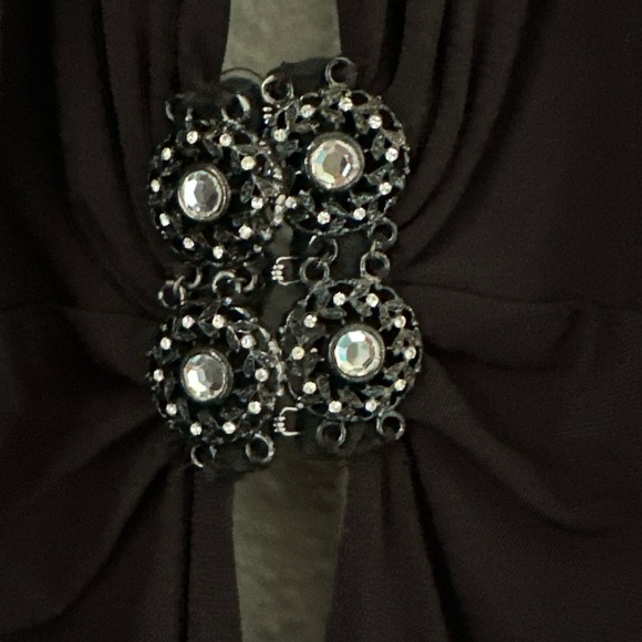 Black Halter Open Back Midi Dress Rhinestone Detail Size Small HOCO Formal - Picture 5 of 9